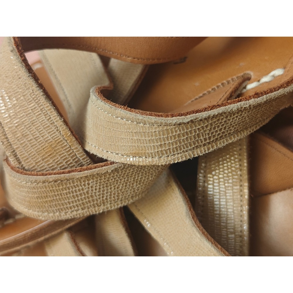 K.Jacques Saint-Tropez Womens Beige Lizard Embossed Leather Strappy Sandals 41 - Picture 6 of 6